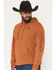 Image #1 - Ariat Men's Logo Graphic Hooded Sweatshirt - Tall, Rust Copper, hi-res