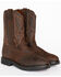 Cody James Men's Western Pull On Work Boots - Round Toe, Brown, hi-res