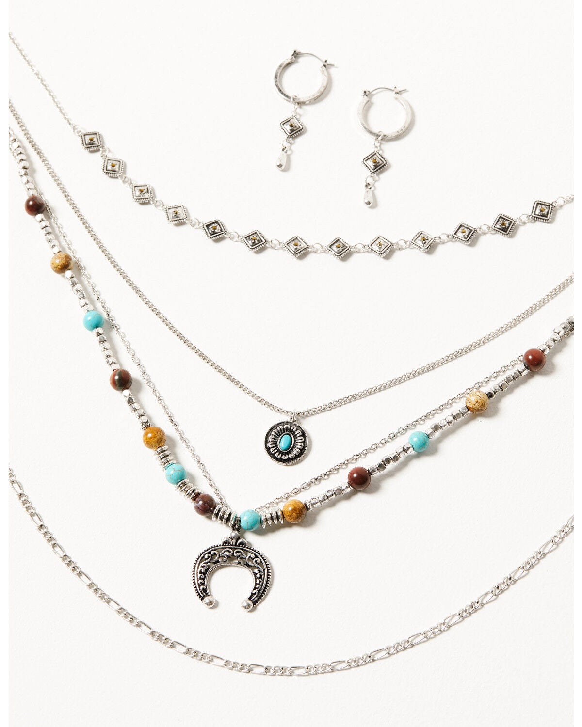 Image #1 - Shyanne Women's Bisbee Falls Multi-Strand Jewelry Set - 2 Piece, Silver, hi-res