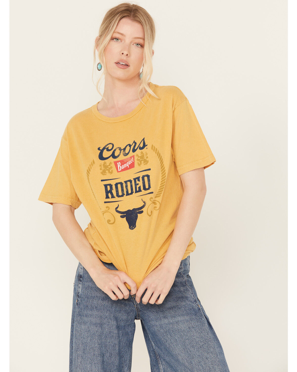Image #1 - Brew City Beer Gear Women's Coors Short Sleeve Graphic Tee, Mustard, hi-res