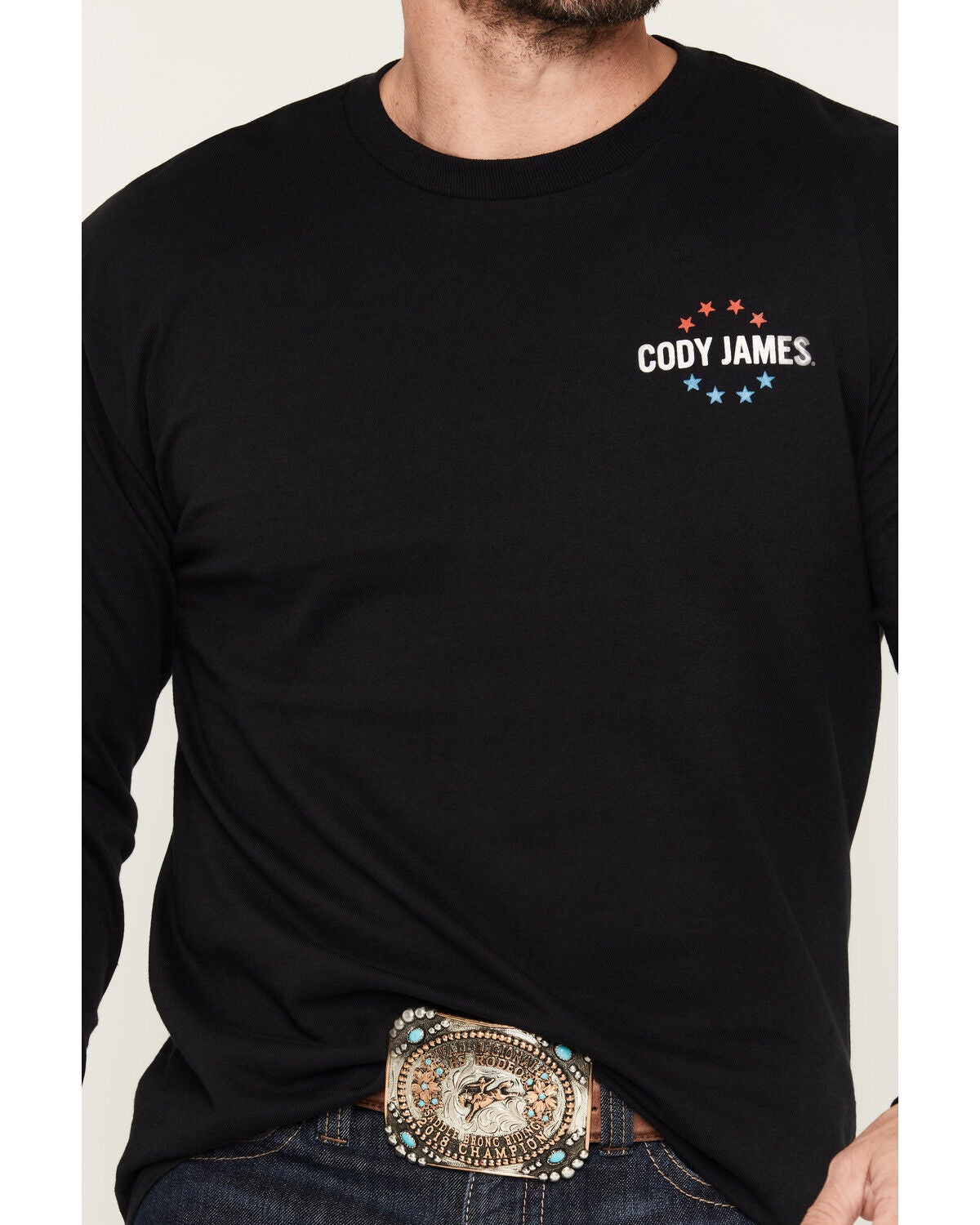 Image #3 - Cody James Men's American Legend Long Sleeve Graphic T-Shirt, Black, hi-res