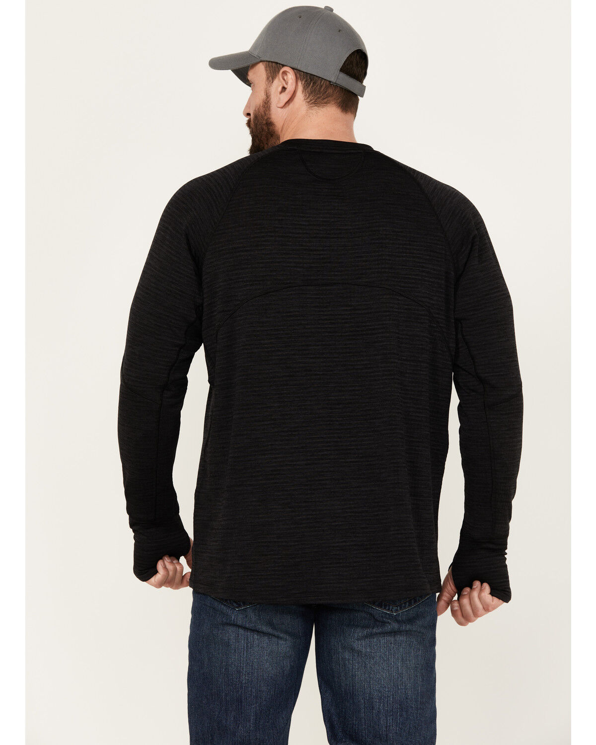 Image #4 - Ariat Men's Rebar Gridwork Long Sleeve Shirt, Black, hi-res