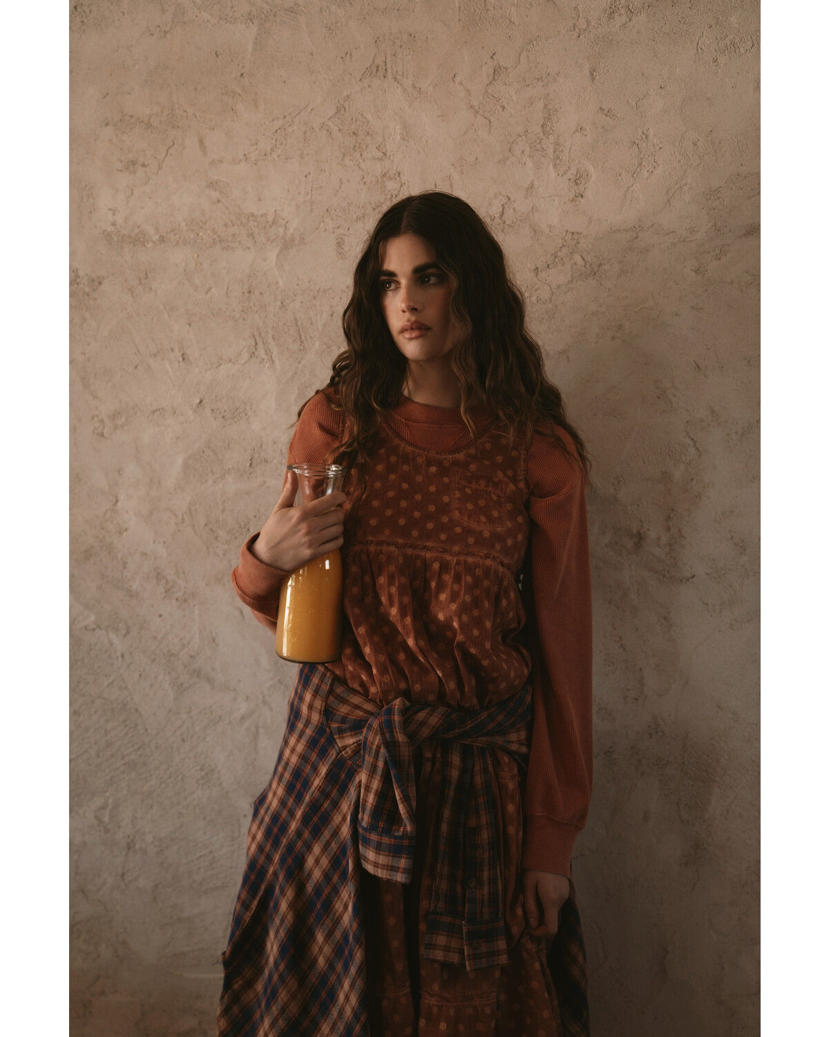 Image #1 - Cleo + Wolf Women's Textured Floral Midi Dress, Brick Red, hi-res