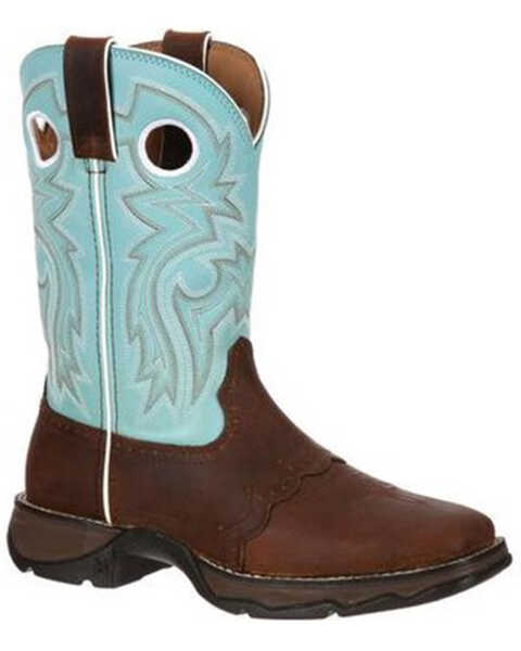 Image #2 - Durango Women's Saddle Western Boots - Broad Square Toe, Bay Apache, hi-res