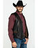 Scully Leatherwear Men's Leather Buck Stitch Vest , Brown, hi-res