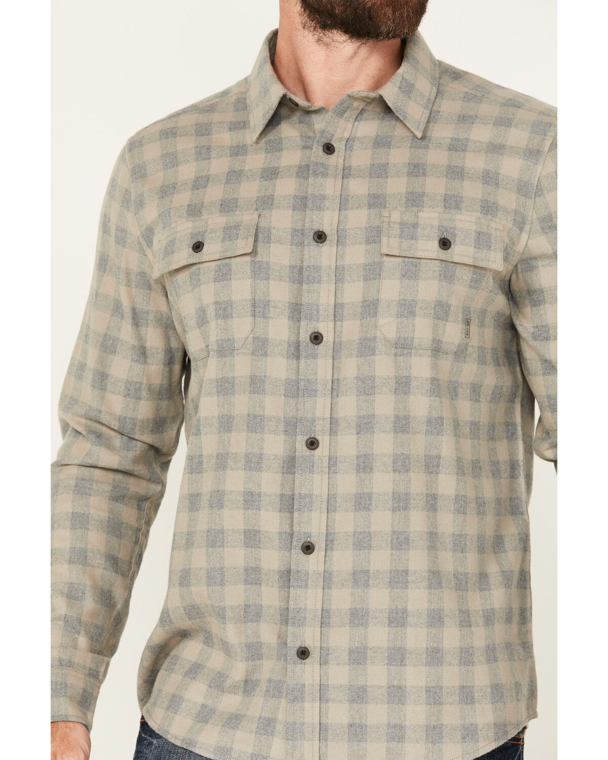 Image #3 - Brothers and Sons Men's Briscoe Everyday Plaid Print Long Sleeve Button Down Flannel Shirt, Steel, hi-res