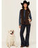Image #1 - Cowgirl Hardware Women's Cow Print Softshell Vest, Brown, hi-res
