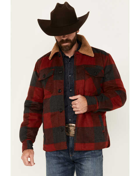 Image #1 - Cody James Men's Plaid Print Button-Down Lumber Jack Wool Jacket, Red, hi-res