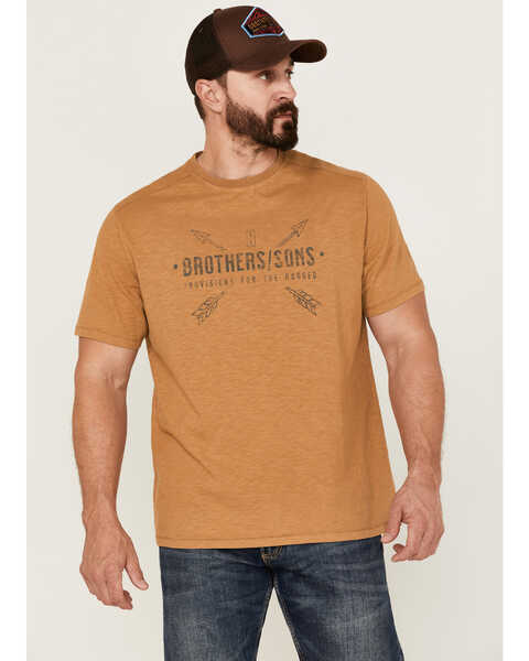 Brothers and Sons Men's Provisions Weathered Slub Graphic Short Sleeve T-Shirt , Sand, hi-res