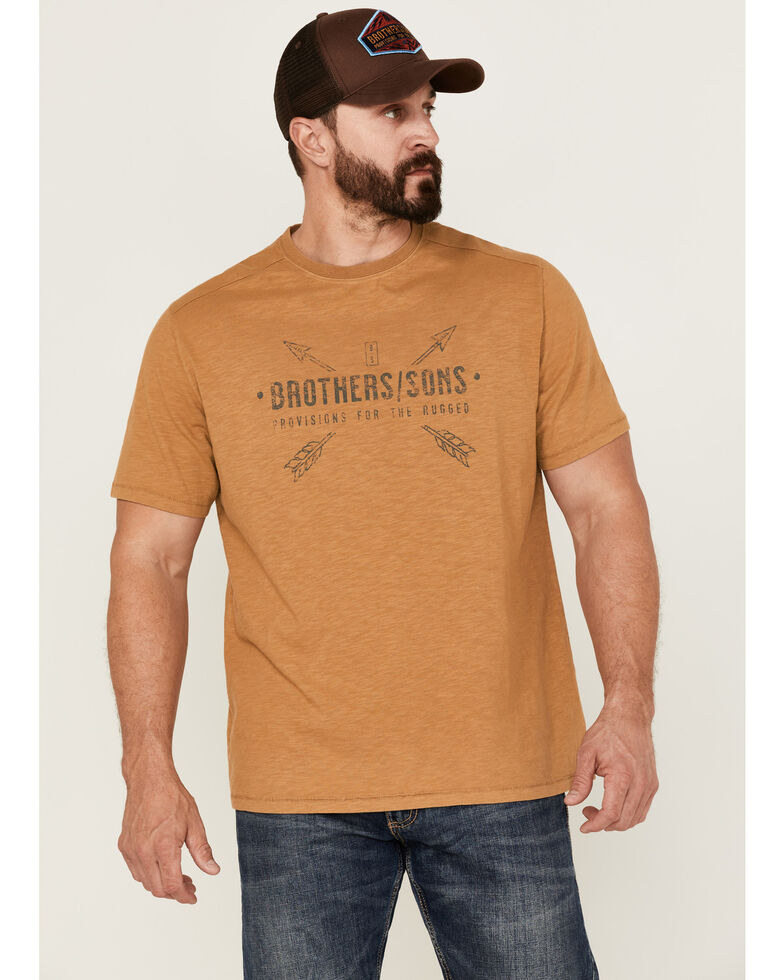 Brothers & Sons Men's Provisions Weathered Slub Graphic Short Sleeve T-Shirt , Sand, hi-res