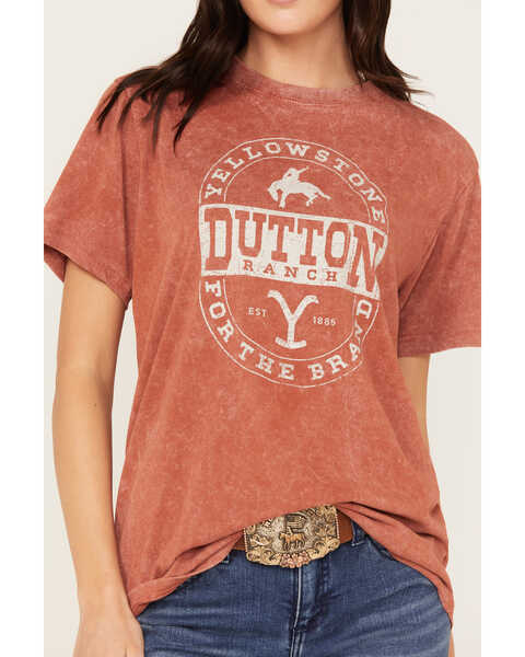 Image #3 - Changes Women's Mineral Wash For The Brand Yellowstone Short Sleeve Graphic Tee, Rust Copper, hi-res