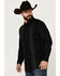 Image #2 - Moonshine Spirit&reg; Men's Embroidered Long Sleeve Snap Western Shirt, Black, hi-res