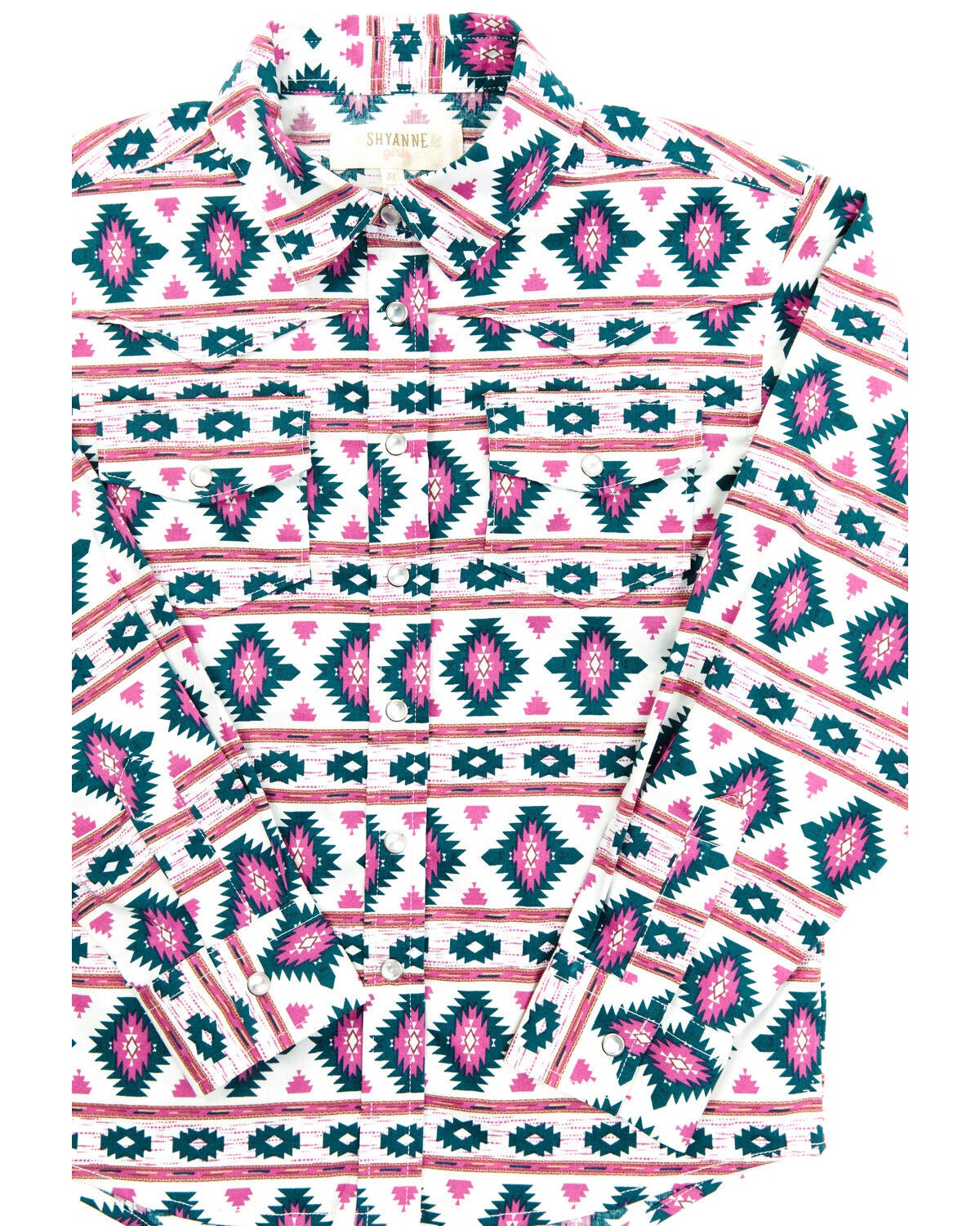 Image #2 - Shyanne Toddler Girls' Southwestern Print Long Sleeve Western Button-Down Shirt, , hi-res
