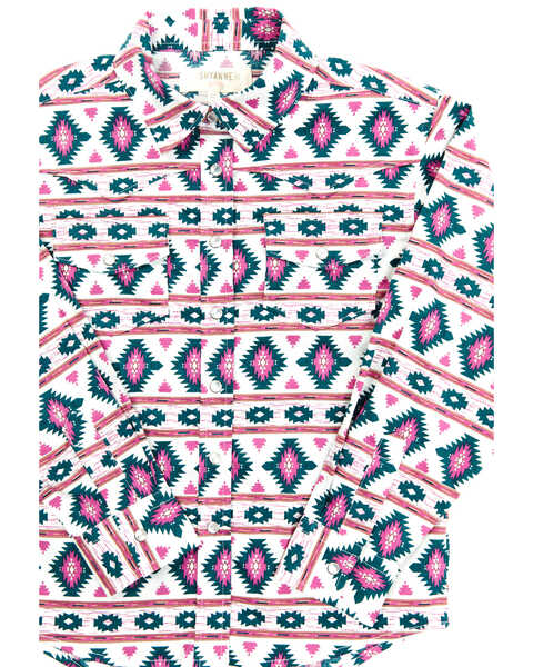Image #2 - Shyanne Toddler Girls' Southwestern Print Long Sleeve Western Button-Down Shirt, Ivory, hi-res