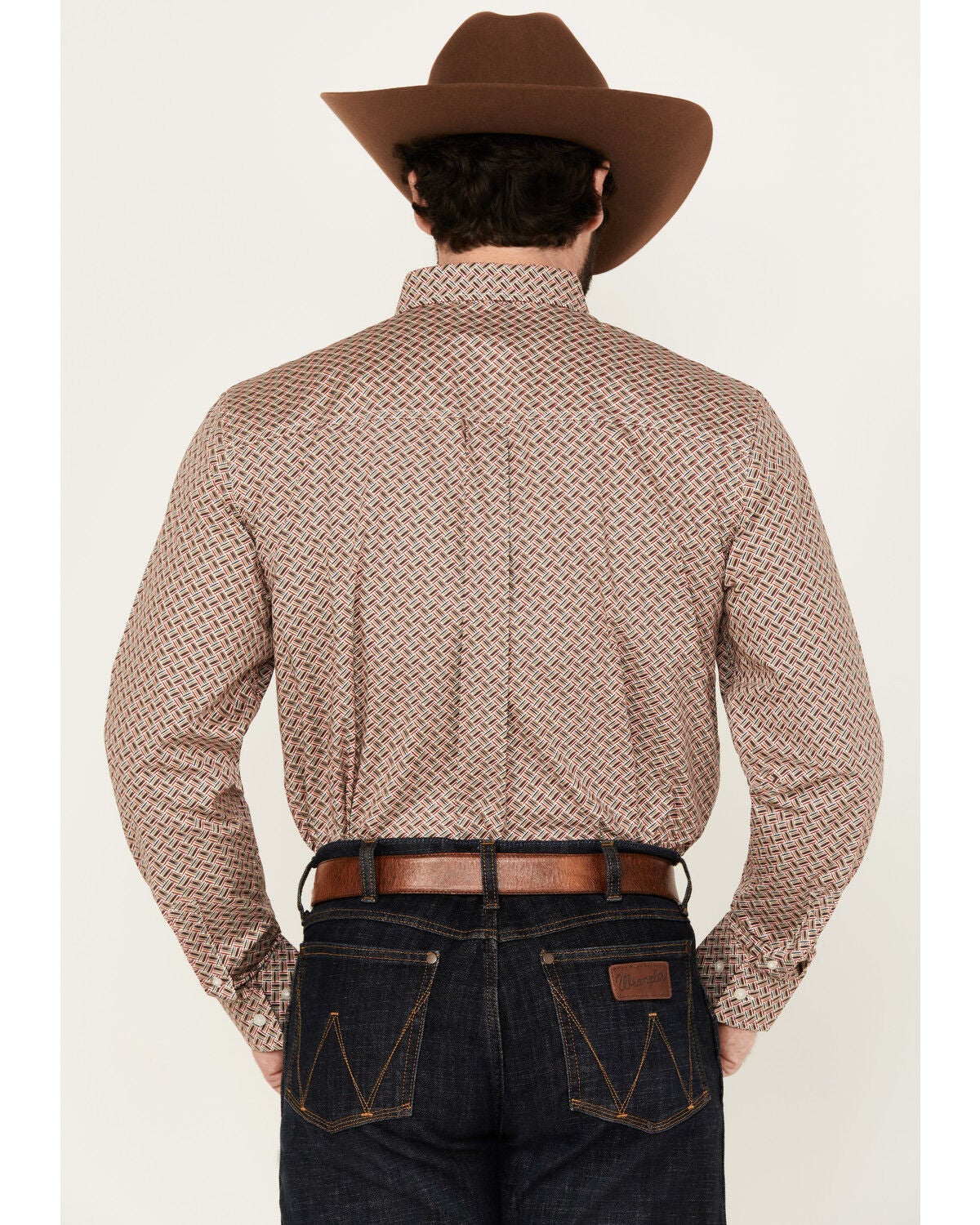 Image #4 - RANK 45&reg; Men's Wallace Geo Print Long Sleeve Button-Down Stretch Western Shirt, Ivory, hi-res