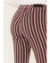 Rock & Roll Denim Women's Maroon Stripe Flare Jeans , Maroon, hi-res
