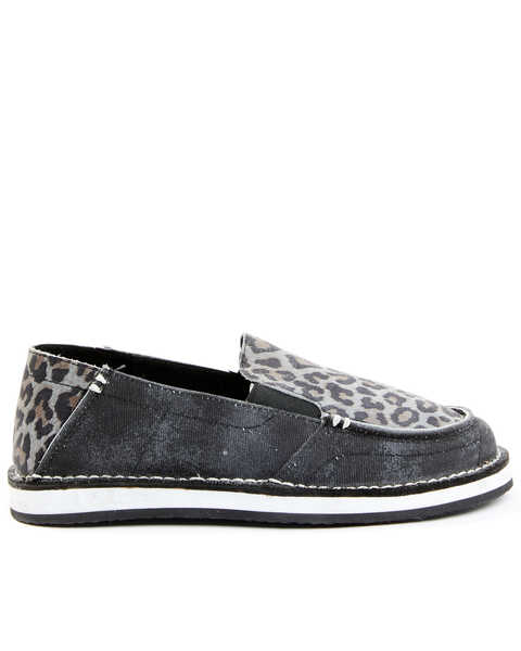 Image #2 - RANK 45® Women's Leopard Casual Slip-On Shoe - Moc Toe , Grey, hi-res