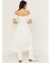 Image #4 - Wild Moss Women's Smocked Ruffle Sleeve Midi Dress, White, hi-res
