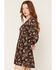 Image #2 - Idyllwind Women's Aldrich Conversation Print Long Sleeve Mini Dress, Dark Brown, hi-res