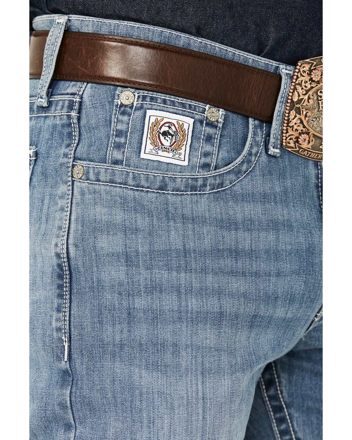Image #2 - Cinch Men's White Label Medium Stonewash Relaxed Straight Stretch Performance Denim Jeans, Medium Wash, hi-res