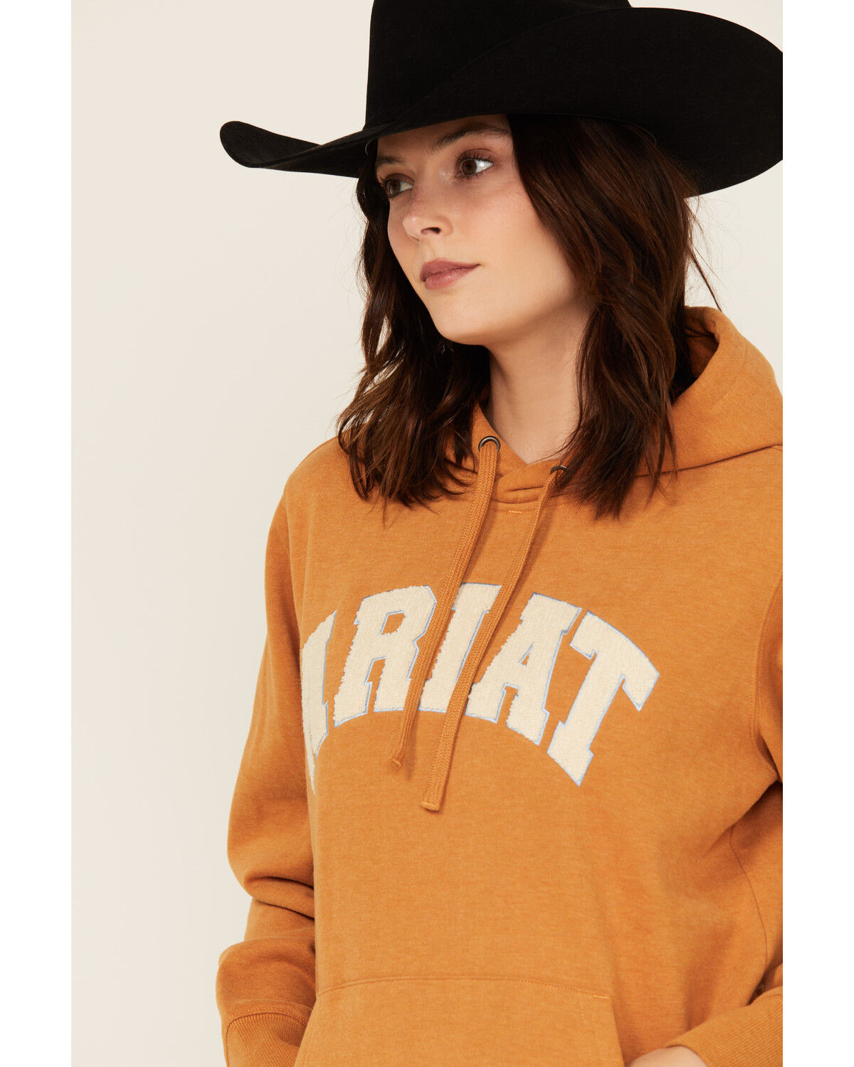 Image #2 - Ariat Women's Boot Barn Exclusive Chenille Logo Hoodie, Brown, hi-res