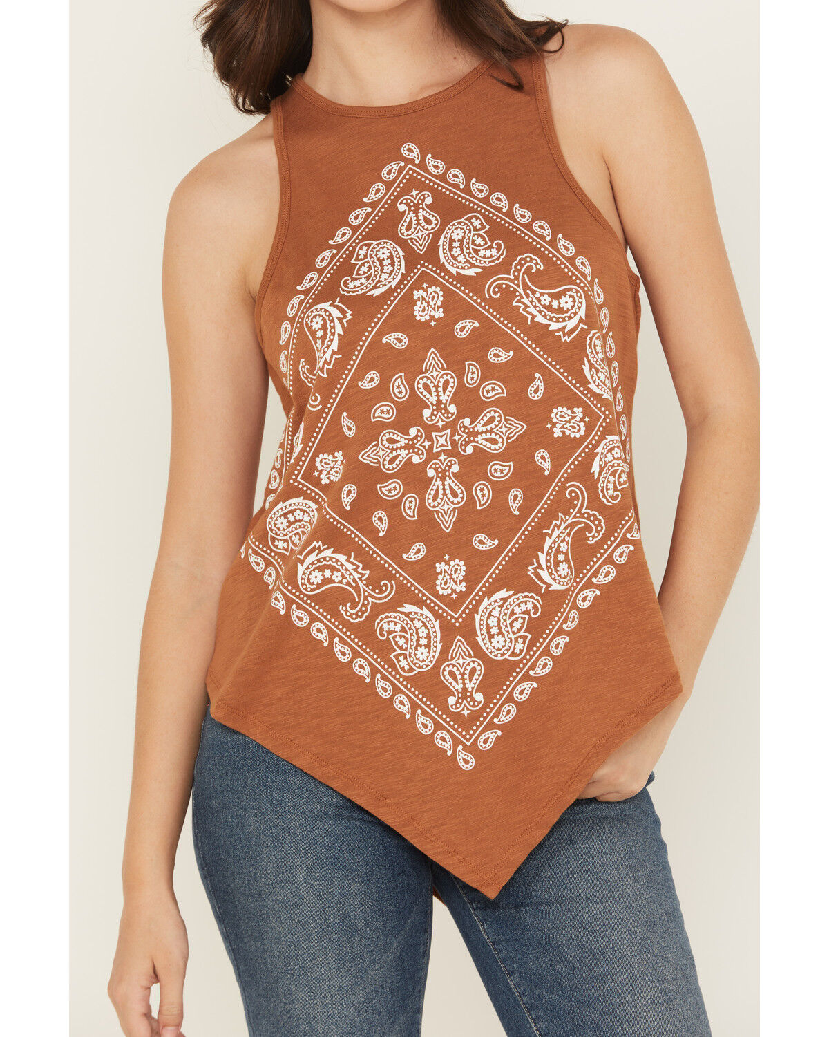 Image #3 - Wrangler Retro Women's Bandana Sleeveless Tank Top, Brown, hi-res