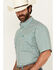Image #2 - George Strait by Wrangler Men's Geo Print Short Sleeve Button-Down Stretch Western Shirt - Big, Turquoise, hi-res