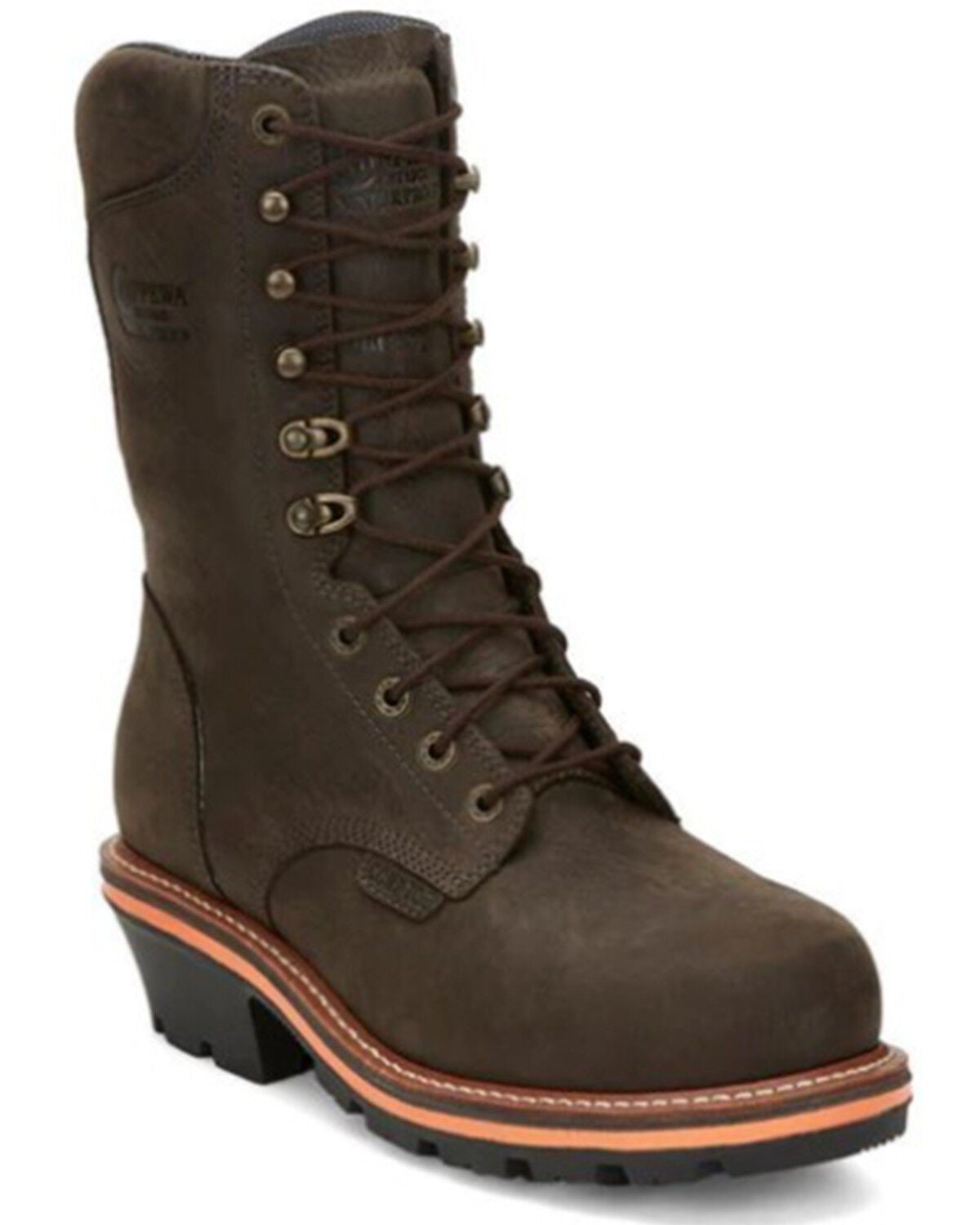 Chippewa Men's Thunderstruck 10" Waterproof Insulated Lace-Up Work Logger Boot - Nano Composite Toe, Brown, hi-res