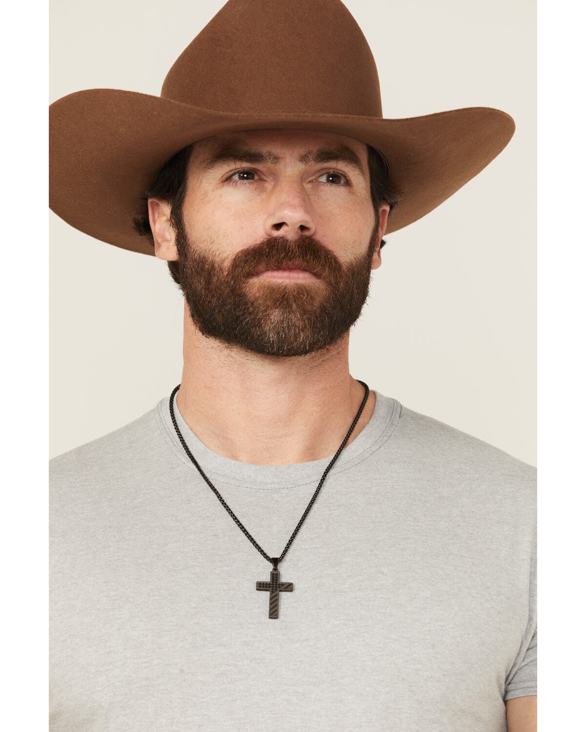 Cody James Men's Flag Cross Necklace, Silver, hi-res