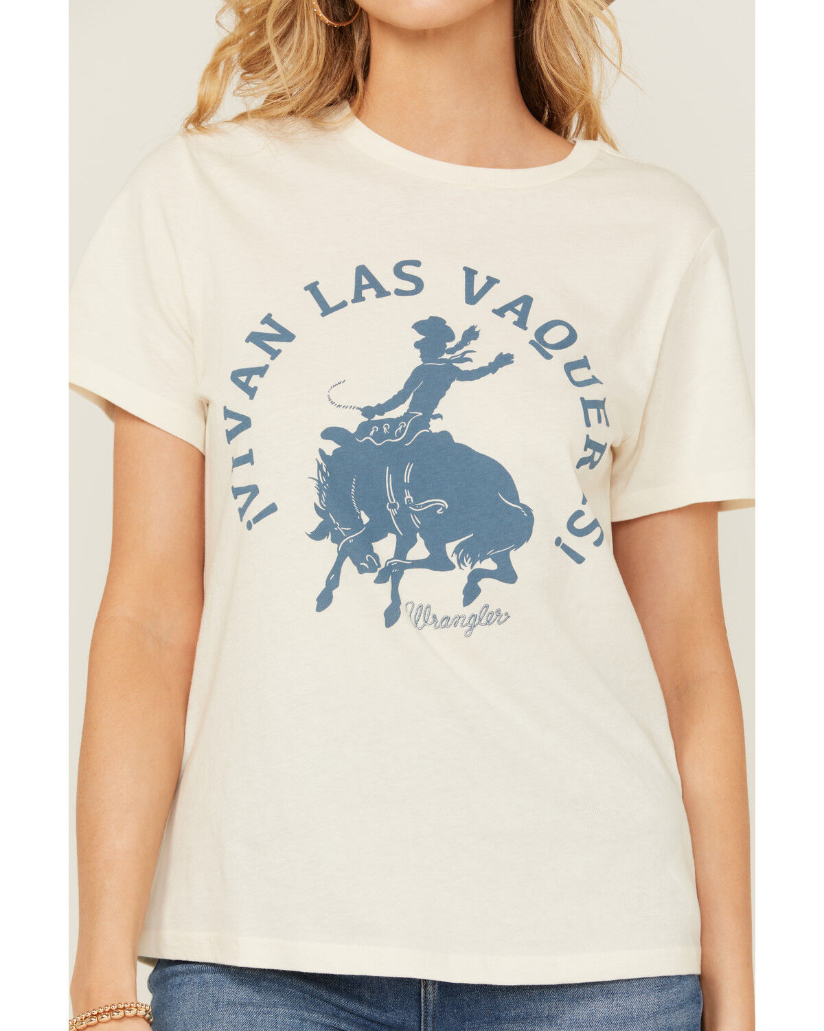Image #3 - Wrangler Women's Bronco Short Sleeve Graphic Tee, Cream, hi-res