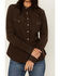 Image #3 - Cleo + Wolf Women's Pincord Button Down Long Sleeve Snap Western Shirt, Chocolate, hi-res