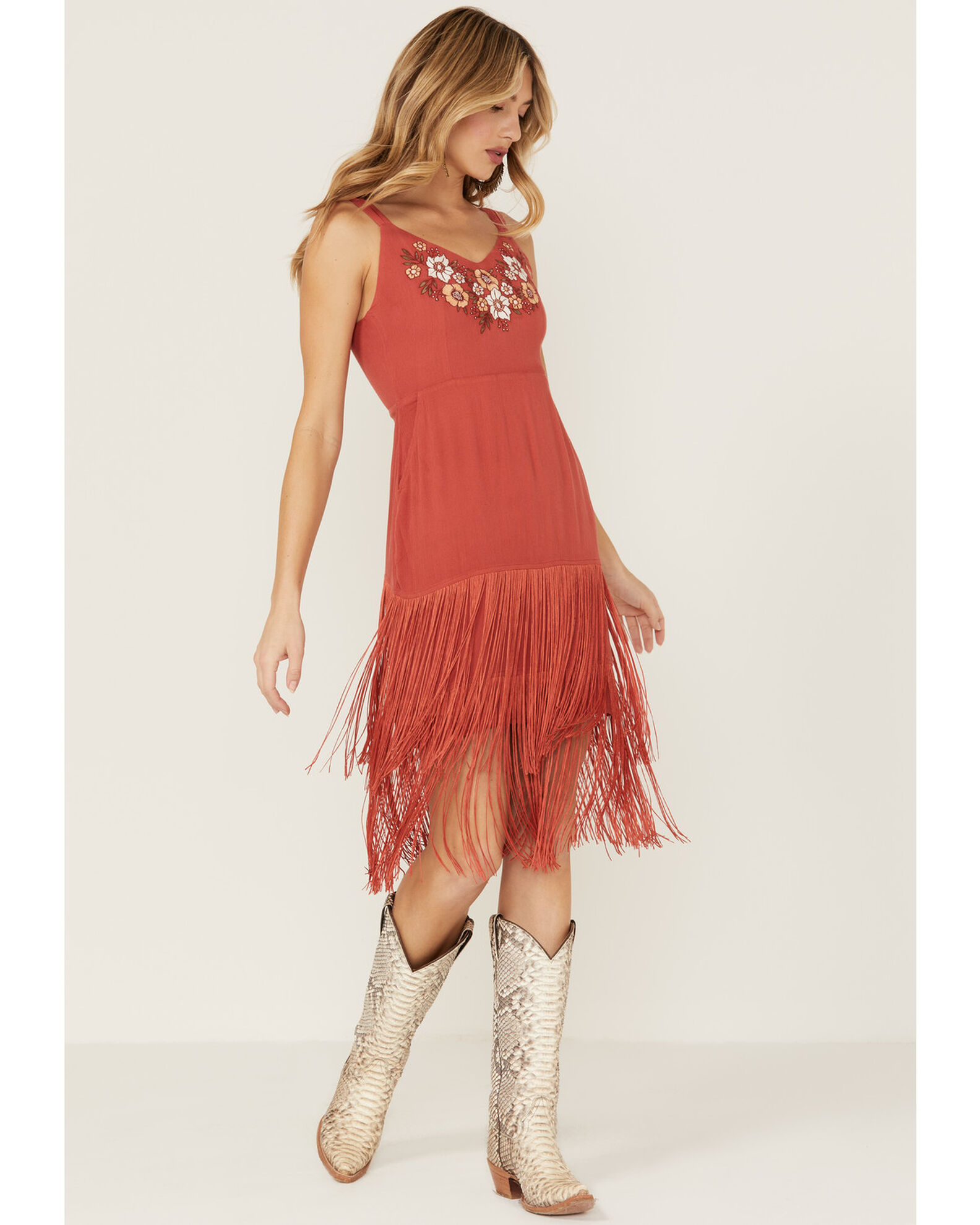 Embroidered hotsell fringe dress