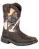 Image #1 - Rocky Boys' Big Kid Ride FLX Waterproof Western Work Boots - Soft Toe, Brown, hi-res