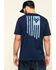  Hawx Men's Navy Vertical Flag Logo Graphic Work T-Shirt , Navy, hi-res