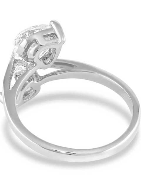 Image #2 - Montana Silversmiths Women's Lily Pad Crystal Wrap Ring, Silver, hi-res