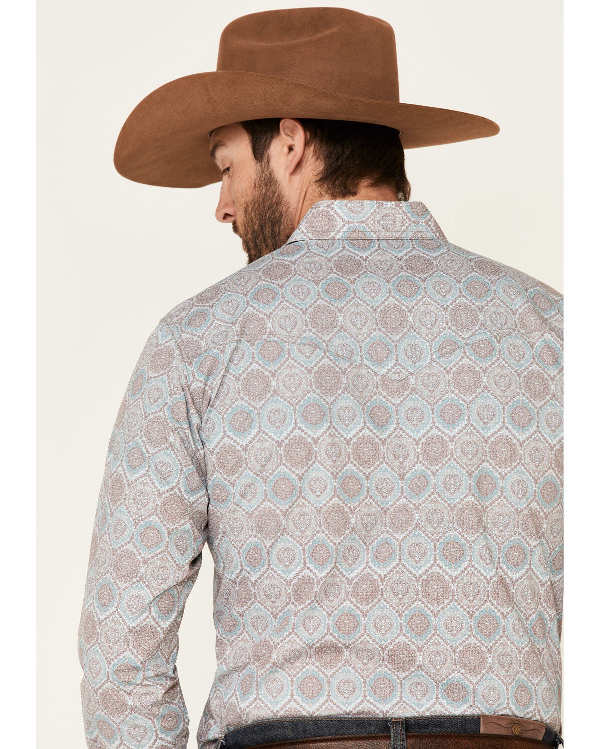 Image #5 - Wrangler Retro Men's Large Medallion Geo Print Long Sleeve Western Shirt, , hi-res