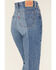 Image #2 - Levi's Women's Medium Wash Laser Craft High Rise Two Toned 501 Straight Jeans, Medium Wash, hi-res