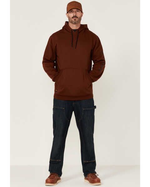 Image #2 - Hawx Men's Primo Logo Graphic Fleece Hooded Work Sweatshirt, Wine, hi-res