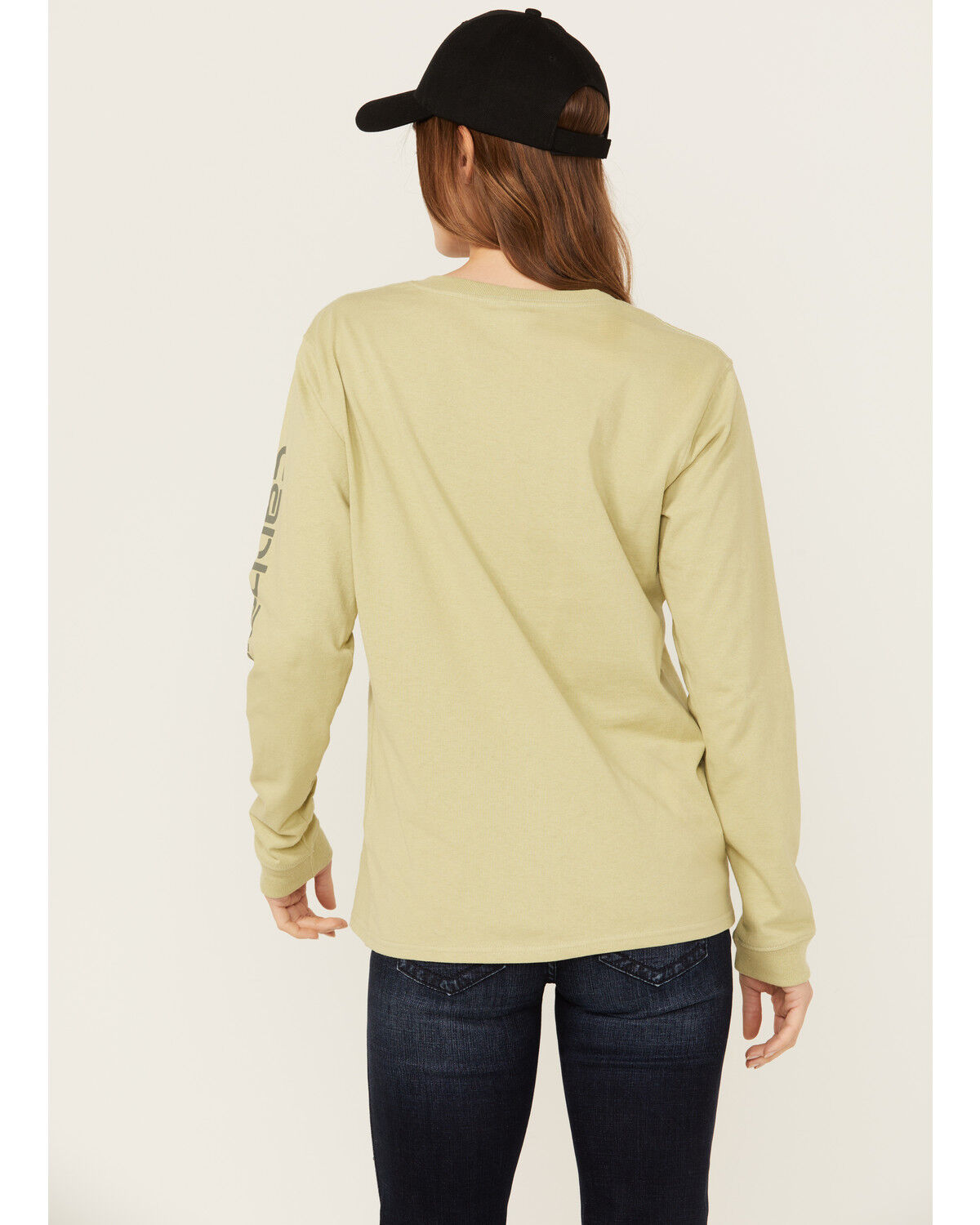 Image #4 - Carhartt Women's Loose Fit Heavyweight Logo Graphic Long Sleeve Shirt, Sand, hi-res