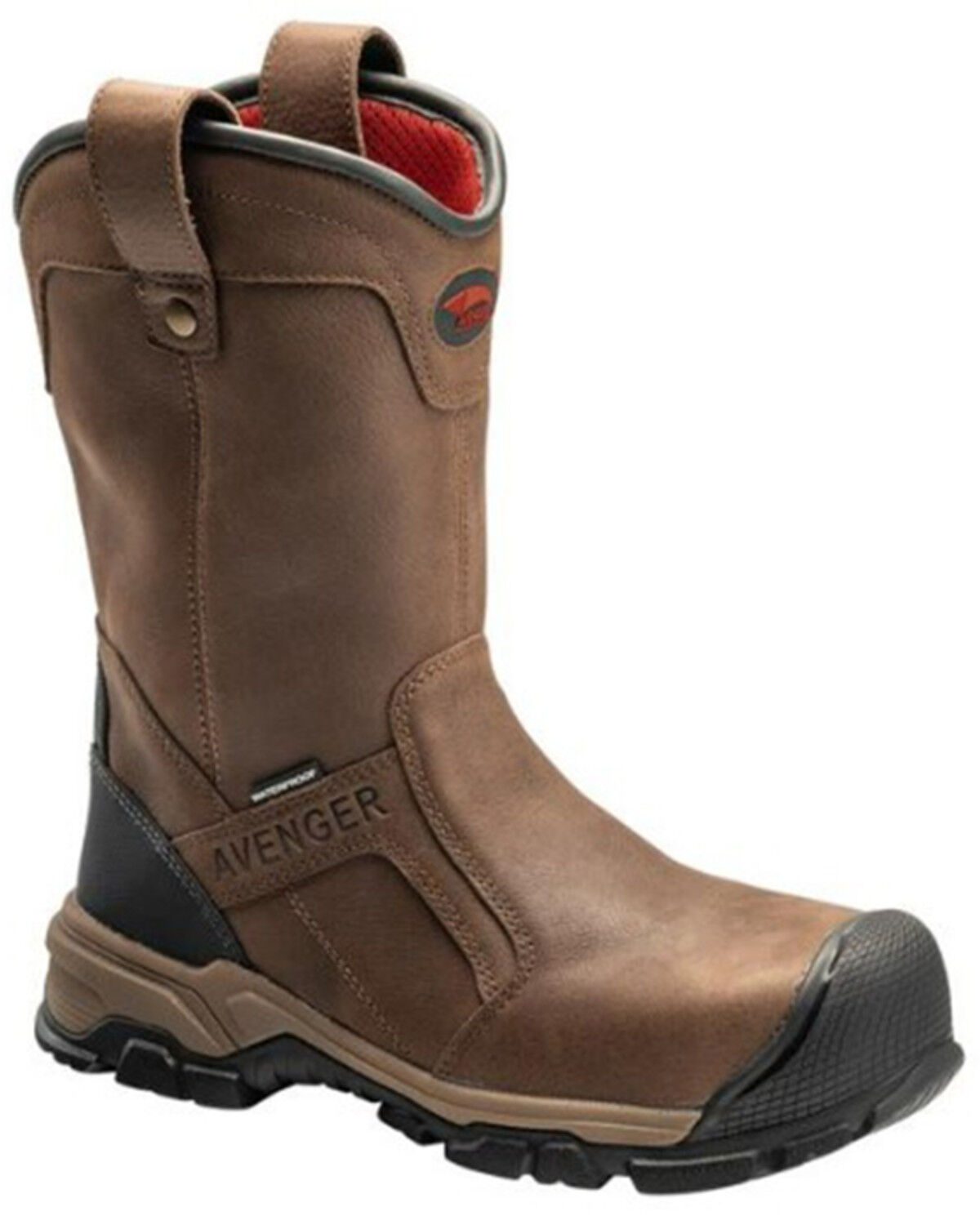 Image #1 - Avenger Men's Ripsaw Waterproof PR Pull On Work Boot - Aluminum Protective Toe, Brown, hi-res