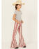 Image #1 - Cowgirl Hardware Girls' Serape Striped Print Flare Jeans, Red, hi-res