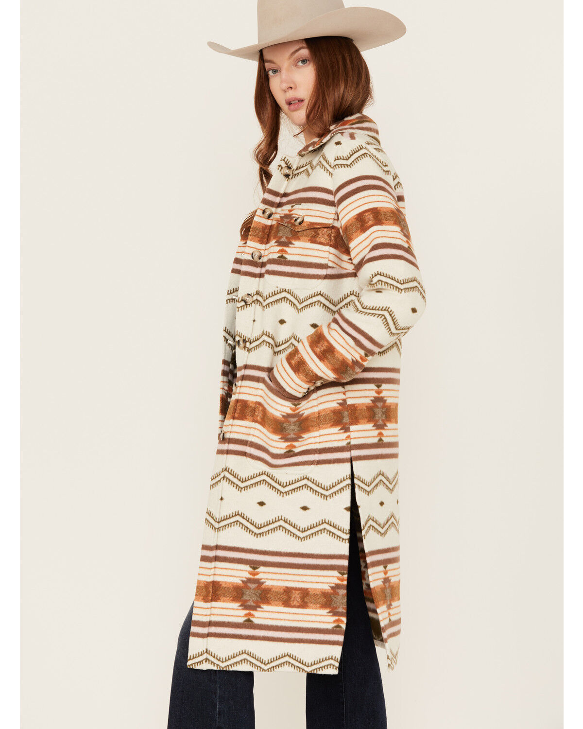 Image #2 - Shyanne Women's Long Southwestern Jacket, Cream, hi-res