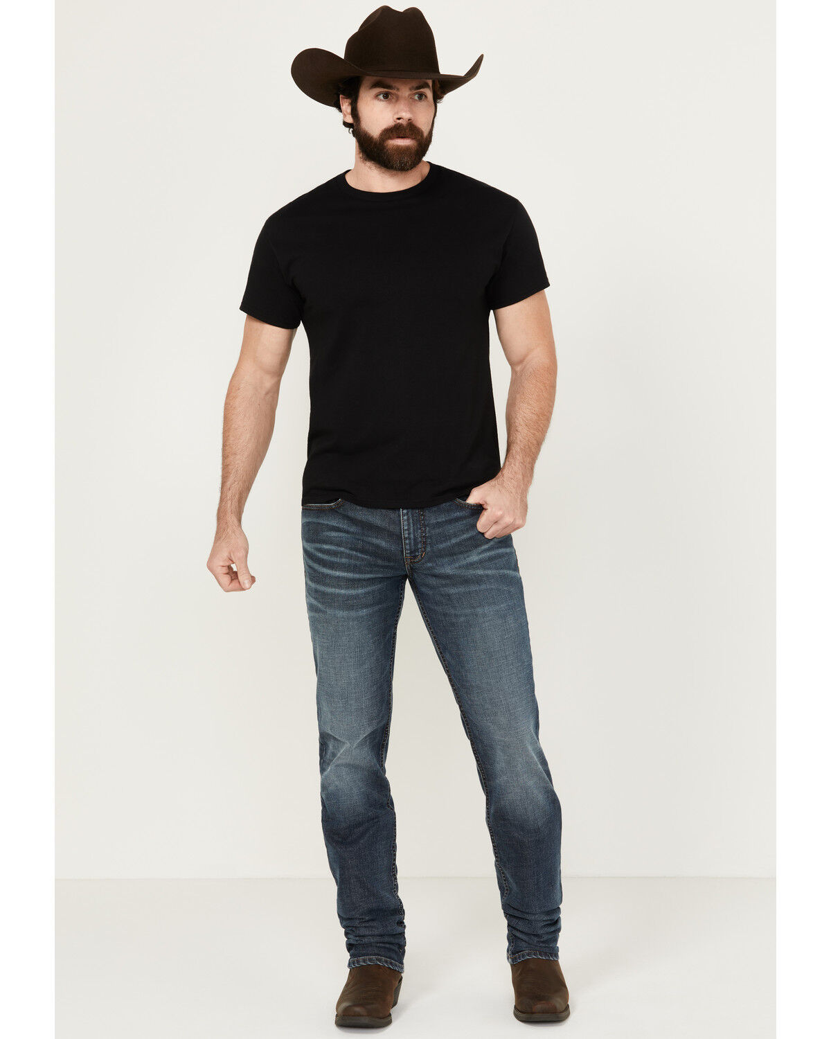 Image #1 - Moonshine Spirit Men's Dark Wash Unaged Whiskey Slim Stretch Denim Jeans, Dark Wash, hi-res