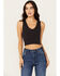 Image #1 - By Together Women's Seamless V Neck Tank Top, Black, hi-res