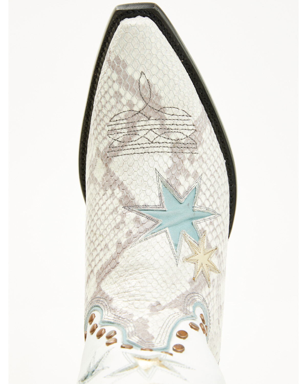 Image #6 - Old Gringo Women's Lucky Star Exotic Python Tall Western Boots - Snip Toe, White, hi-res