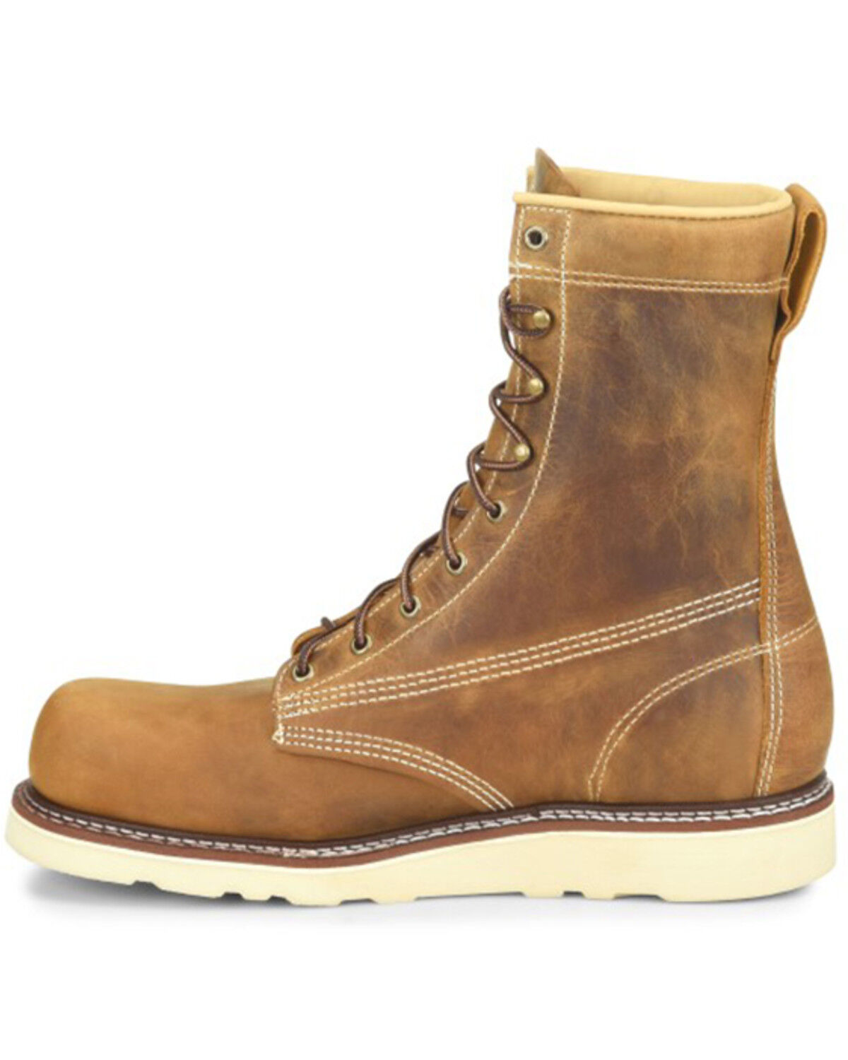 Image #2 - Carolina Men's 8" AMP USA Lace-Up Work Boots - Steel Toe, Brown, hi-res