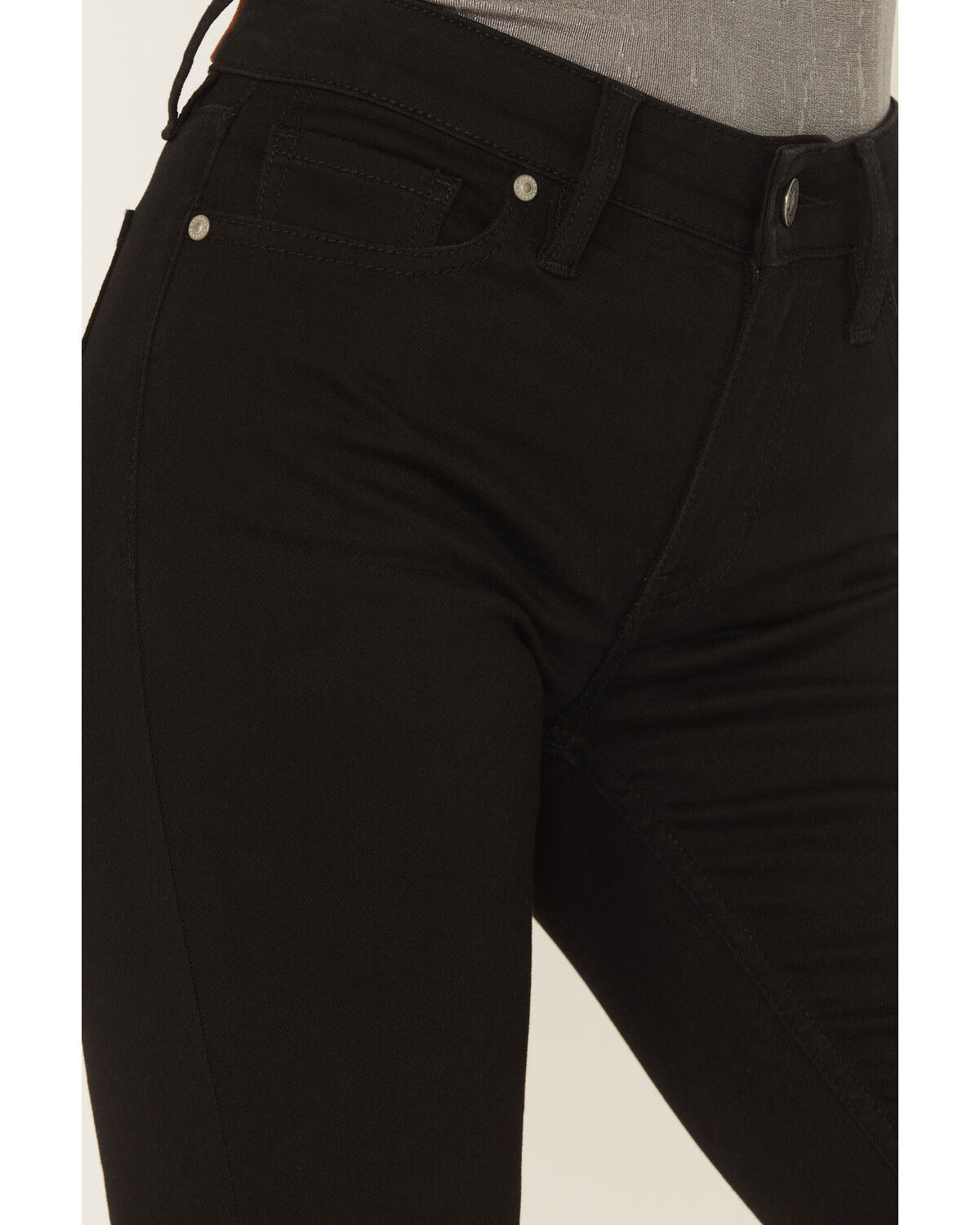 Image #2 - Shyanne Women's Aria Mid Rise Bootcut Super Stretch Denim Jeans, Black, hi-res