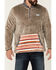 Image #3 - Hooey Men's Stripe Pocket 1/4 Zip Fleece Pullover , Brown, hi-res