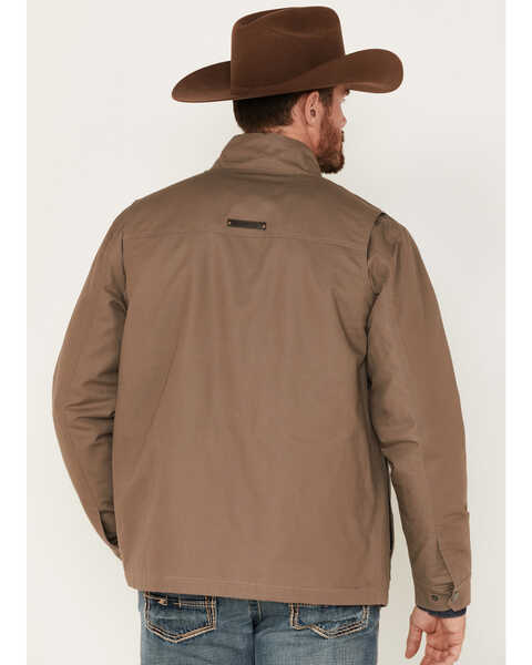 Image #4 - Cinch Men's Solid Brushed Twill Snap-Front Canvas Jacket , Grey, hi-res