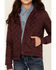 Image #3 - Shyanne Girl's Diamond Hooded Puffer Jacket, Dark Red, hi-res